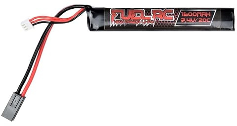 Batterie LI-PO 7,4 V x 1600 MAH Stick | pour Les Armes Airsoft et Les Voitures, Bateaux ou hélicoptères radiocommandés RC