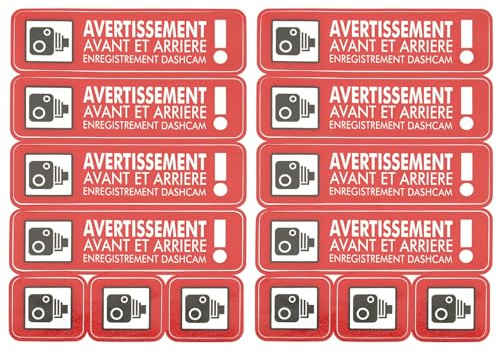 VGOL Aufkleber für Dashcam-Aufnahmen, 35 mm x 130 mm/35 mm x 40 mm, für Auto, Van, LKW, Taxi, Mini-Bus, Kamera, Sicherheitsaufkleber, rot, 2 Stück