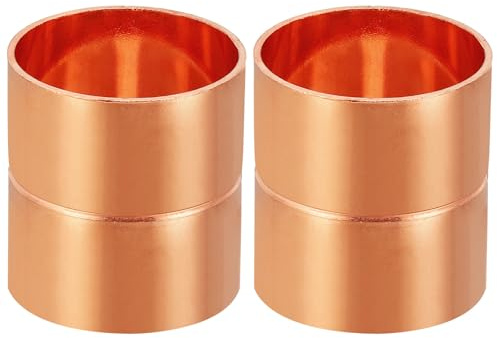 PATIKIL 2pcs Manchons à Souder en Cuivre, 32mm Raccords de Couplage Tuyau, Raccord de Tuyauterie Droit pour Raccordements Plomberie HVAC Climatisation Chauffage Réseaux, Épaisseur 1.2mm