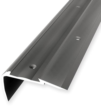 Treppenkantenprofil 34 x 60 x 2500 mm Winkelprofil Aluminium Geriffelt Versetzt Versenkt Gebohrt Edelstahl Einfasshöhe 0-27 mm Küberit
