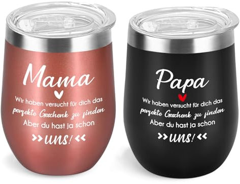 Livole Regali di Natale per mamma, papà, festa del papà, festa della mamma, mamma e papà, tazza termica da 12 oz Coffee to go