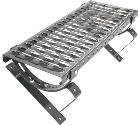 Decket Laufrost für Dach & Schornstein, Komplettset Typ U mit Dachtritt, Haltern, Befestigungen & Befestigungsschrauben, Trittfläche zur Bewegung auf dem Dach, Laufgitter, 150 cm Länge, Schwarzgrau