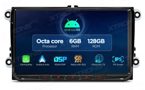 XTRONS IXA94MTVL Radio GPS para VW Golf Passat Tiguan Seat Skoda, Android 14, Carplay, WiFi (6 GB + 128 GB)