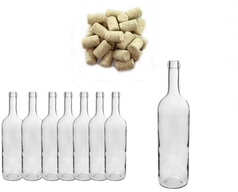 made in home - Lot de bouteilles de vin bordeaux 750 ml blanches + bouchon cylindrique (8)