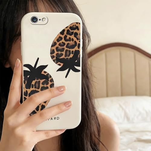 QIODAYI Kompatibel mit iPhone 6 Plus/iPhone 6s Plus Pink Grau Braun Leopardprint Silikon Weiche Hülle