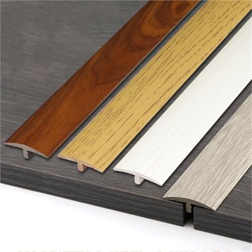 Bande de transition en T en PVC 35,4 pouces/0,9 m, for seuil de porte, for sols stratifiés en bois et vinyle, couvre-joint plat(A28)