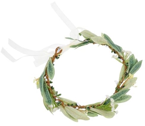 Olivenblatt Blumenkranz Haarband mit Verstellbarer Bindung | Gewebe Oberfläche, für Feiertage und Partys, als Foto Accessoire, Modisch, Weihnachten, Festlich