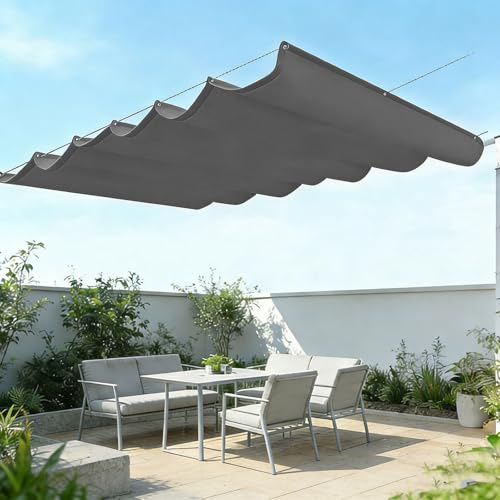 Einziehbare Welle Sonnensegel mit Ösen, einziehbares sonnensegel, Verstellbar Schattenabdeckung, Markisenstoff Schutz,für Balkon Terrasse Garten-Dark Gray||100x600cm