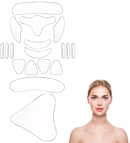18 Pièces Patch Anti Rides Visage, Réutilisables Patchs Anti-Rides En Silicone, Facial Patches, Soin De Nuit Raffermissant Pour Le Visage, Le Cou Et Le Décolleté (Transparent)