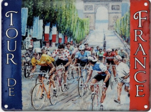 Tour de France Finish Nostalgic Vintage Retro Advertising Enamel Metal Sign Tin Wall Plaque 200mm x 150mm