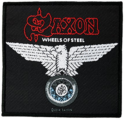 Saxon Aufnäher - Wheels Of Steel Patch - Gewebt & Lizenziert !!