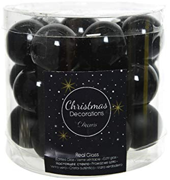24 Weihnachtskugeln Christbaumkugeln Baumkugeln Durchmesser 25mm schwarz matt und glänzend