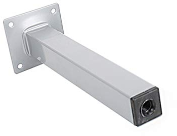 Möbelfuss Tischbein Weiß Silber oder Schwarz Eckig 500mm x 25mm x 25mm (Silber)