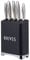KitchenCraft Lovello Retro 5-Piece Stainless Steel Knife Set and Knife Block – Midnight Black