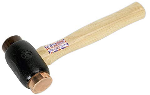 Sealey Crf35 Copper/Rawhide Faced Hammer 3.5Lb Hickory Shaft
