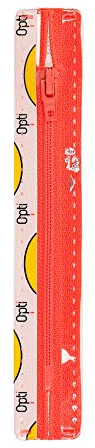 Opti S40-15-00725 Reißverschluss, 100 Prozent Polyester, 00725 Rot, 15cm