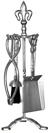 Fire Vida de Fleur de lys Fire de cheminée, en métal, en étain, Pièce de 5