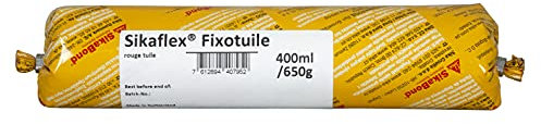 SIKA Mastic-colle souple pour la réparation et collage de tuiles, Ton Terre Cuite, 400 ml