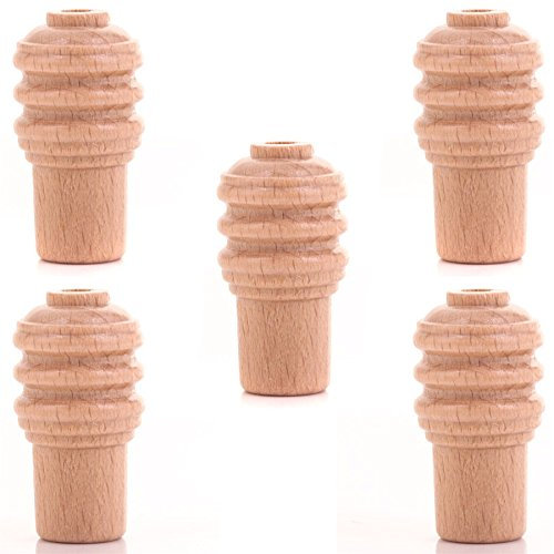 White Hinge 5x Ridged Wooden Roman Blind Cord Pulls