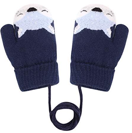 Niedlich Fuchs Handschuhe Doppelstrickwolle Kleinkinder Fäustlinge Verdickte Strickhandschuhe Winterhandschuhe Warme Handschuhe für 1-4 Jahre Kinder