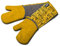Zeal Silicone Heavy Duty Double Oven Gloves Mitts Script-Mustard