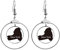 Ohrringe, Motiv: New York, USA-Karte, Silhouette, baumelnder Kreolen-Schmuck, Kreis