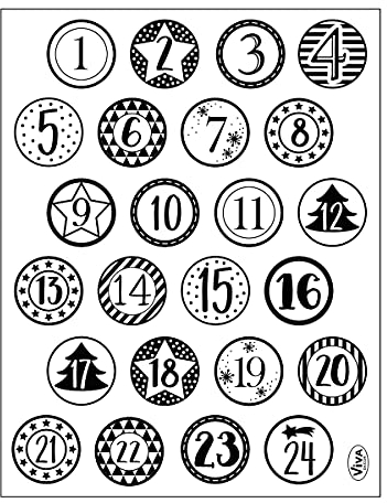 Viva Decor️ Clear-Stamps (Adventskalenderzahlen 14 X 18 cm) Silikon Stempel - Prägung Stempel - DIY Dekoration stanzen - Stempel Silikon - DIY Stamp - Stempel Prägung – Designed in Germany