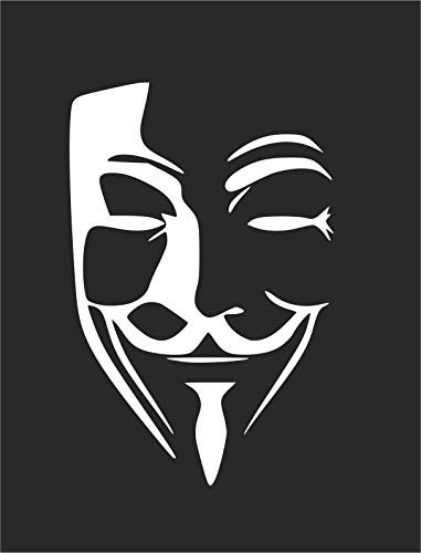 Sticker-Designs 20cm! Klebe-Folie Wetterfest V Vendetta 1 Anonymous Mask T452 UV&Waschanlagenfest Auto-Aufkleber
