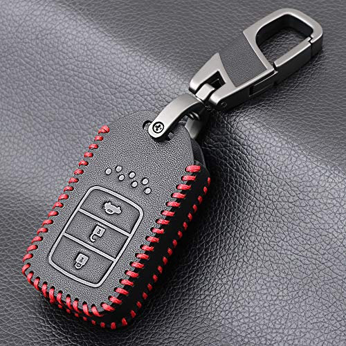 SELIYA Couvercle de Clé de Voiture, adapté pour Honda Accord 9 Crider City 2015 2016 HRV CRV Vezel Spirior Odyssey Civic 3 Bouton Porte-clés Coque De Protection, Ligne Rouge