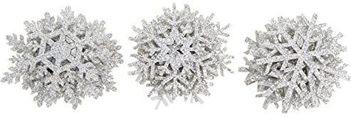 EXCEART Snows Christmas Embroidery Patches Snowflake Appliques Patch for Iron on Clothing Party Christmas Decor Crafts DIY Tree Accessories 30Pcs, Silver, 4.2X3.7cm