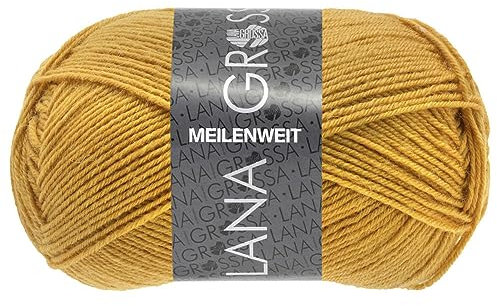 LANA GROSSA Meilenweit 50g | Sockenklassiker, waschmaschinenfest | Handstrickgarn aus 80% Schurwolle & 20% Polyamid | 50g Wolle zum Stricken & Häkeln | 210m Garn FB1390