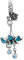 GNOCE Blaue Phalaenopsis-Orchideen-Blumen-Anhänger-Charm 925er Sterlingsilber Charm-Perle mit blauen CZ-Steinen für Armband/Halskette für Frauen Mädchen Muttertagsgeschenk