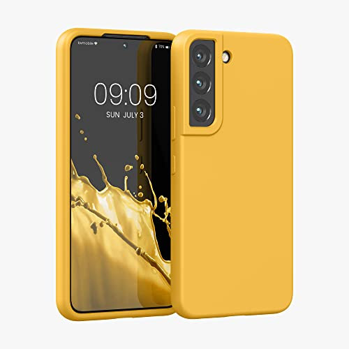 kwmobile Cover per Samsung Galaxy S22 Custodia - Back Case per Smartphone in Silicone TPU - Protezione Gommata - mango