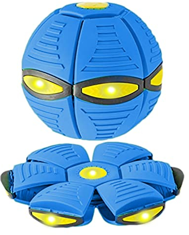 Linsition UFO Magic Ball Toy - Flying UFO Flat Throw Disc Ball with Lights,Relaxation Flying Saucer Ball, Flying Flat Throw Disc Ball Beach Toy for Kids Adults