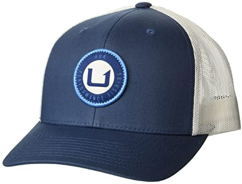 HUK Herren Trucker Hat, Blendschutz Snapback Fischerhut Cap, Kreiswechsel-Sargassosee, One Size