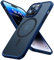 TORRAS [12FT Military Shockproof for iPhone 14 Pro Max Case with MagSafe [20W Safe & Fast Charging] [Slim Fit Velvety Touch] Translucent Matte Thin Magnetic Case for iPhone 14 Pro Max Cover Blue