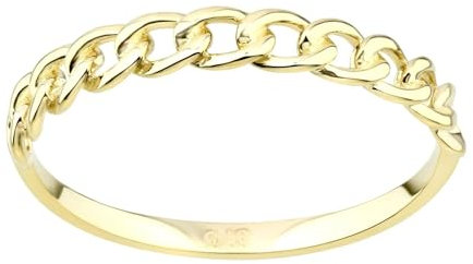 Old English Jewellers 9ct Yellow Gold Chain Link Ring size J K L M N O P Q R S (N)
