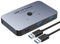 USB 3.0 Switch, ABLEWE Aluminium KVM-Switch für 2 Computer, teilt 4 USB-Geräte wie PC-Drucker, Scanner, Maus, Tastatur, inklusive 2 USB-3.0-Kabeln