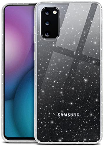 moex Sparky Case für Samsung Galaxy S20 / S20 5G Hülle mit Glitzer Effekt aus Silikon, durchsichtige Handyhülle dünn und weich, Schutzhülle transparent glitzernd Design Cover, Klar