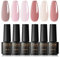 ROSALIND 6 Colori Semipermanente Smalto Nude Rosa per Unghie Colore Naturale Gelatina di Cristallo Trasparente Soak Off Gel UV LED Diy Manicure Nail Art Set
