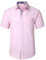 HISDERN Men's Short Sleeve Pink Shirts Formal Casual Regular Fit Dress Shirt Button Down Business Office Shirts with Chest Pocket,2XL