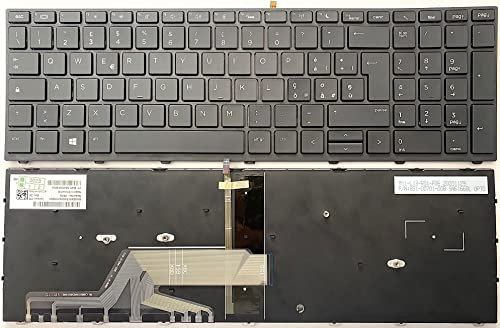 INFOELETTRONICA LO STORE DELLA CONVENIENZA E QUALITA' Tastiera Italiana RETROILLUMINATA per HP PROBOOK G5 Series 450 G5 455 G5 470 G5 Black
