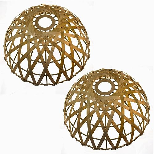 Bamboo lampenschirm-2Pack hängelampe boho lampenschirm Bambus