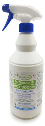 Detergente anticalcare Antigoccia per Box Doccia ECOLOGICO - Dona Brillzantezza e Igienizza | Rimuove calcare, macchie d'acqua e residui di sapone 750 ml. Naturalpulito