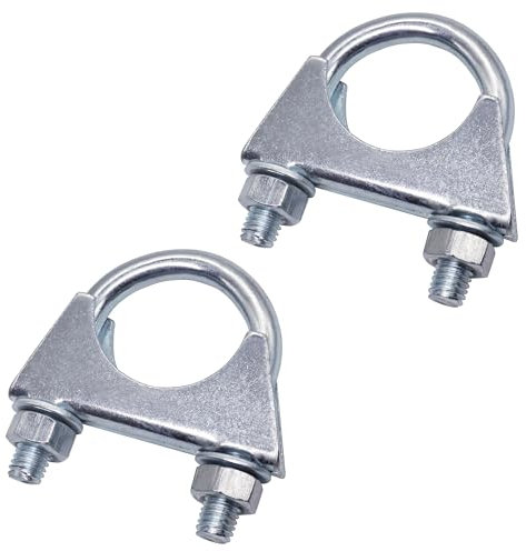 SKIR'CO (2 piezas) Abrazaderas para tubos de 32 mm de diámetro, abrazaderas con perno en U, soportes para tubos galvanizados