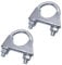 SKIR'CO (2 pcs) Pipe Clamps for 32 mm Diameter Pipes, U-Bolt Clamps, Zinc Plated Pipe Brackets