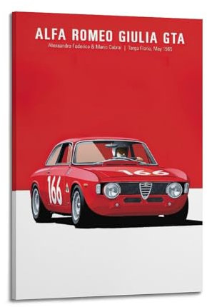 HAYZE Rennwagen-Poster für Alfa Romeo GTA Super Car, dekorative Leinwand, Wand- und Kunstposter, Malerei, 20 x 30 cm