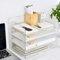 Easyhomie Vierstufige Ablagekorb A4, Multifunktionale Briefablage & Dokumentenablage aus PET Kunststoff, Stapelbare Büro Organizer