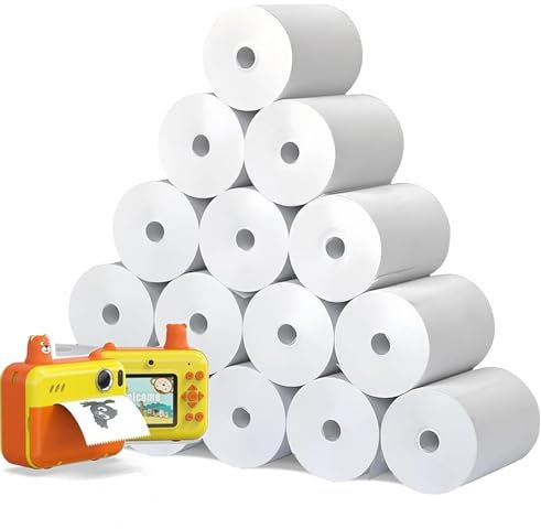 Lot de 15 Rouleaux de Papier d'impression pour Appareil Photo Enfant, BetterJonny Papier Thermique Instantané pour Appareil Photo Enfant, largeur 5,7 cm Pour Garçons Filles Students Cadeau