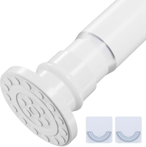 XIQIYY Tension Shower Curtain Pole 70-120CM Adjustable Extendable Pole for Bathroom Heavy-Duty Tension Curtain Rod Spring Tension Rod for Windows,Door,Closet,White